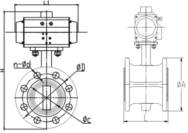 进口法兰气动蝶阀尺寸